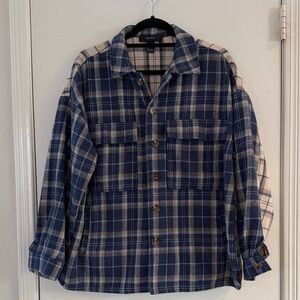 Forever 21 Women’s Plaid Shirt Jacket Shacket